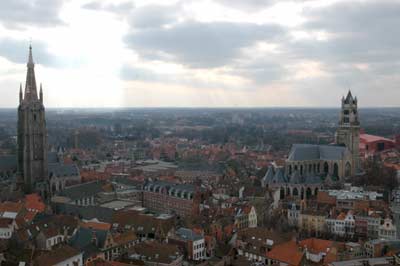 "View from atop the belfry in Bruges."