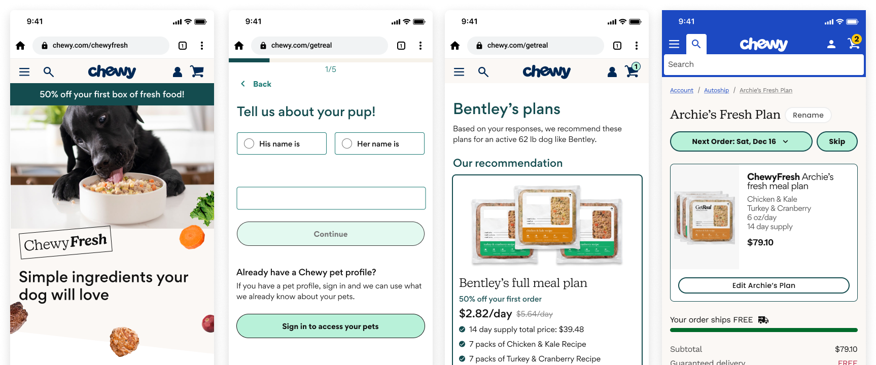 Sketches of onboarding flow