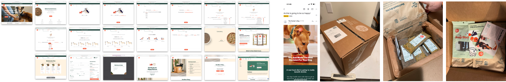 A collection of screenshots and photographs from using a competitor's product